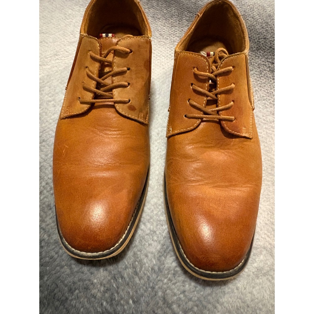 Jousen Milan Mens Tan Brown Leather Derby Dress Shoes Size 10 Lace Up Classic